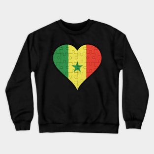 Senegalese Jigsaw Puzzle Heart Design - Gift for Senegalese With Senegal Roots Crewneck Sweatshirt
